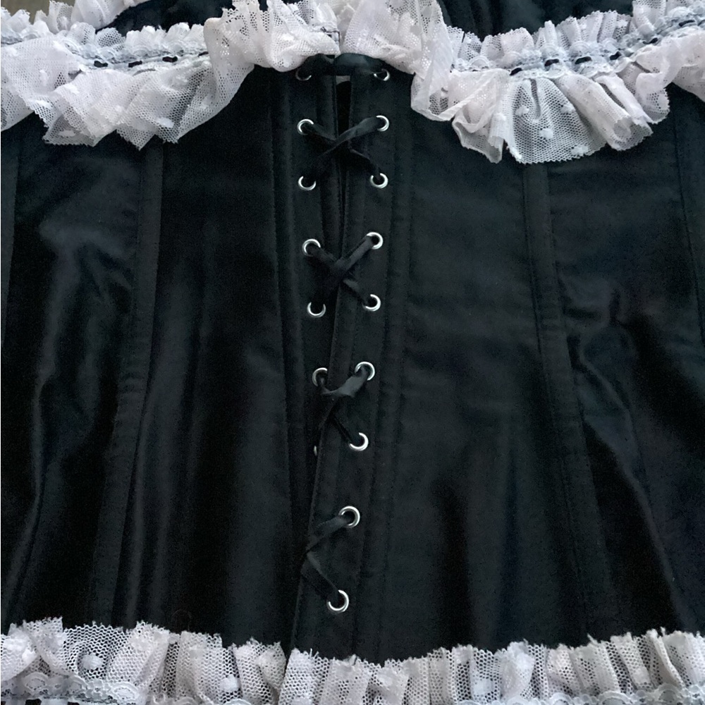 Y2K Victoria's Secret Sexy Little Thing Black Pink Corset Bustier L - Picture 5 of 6
